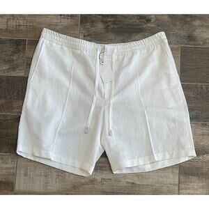 $1,050 Brioni Off White Cotton Blend Bermuda Drawstring Walking Shorts Size 42